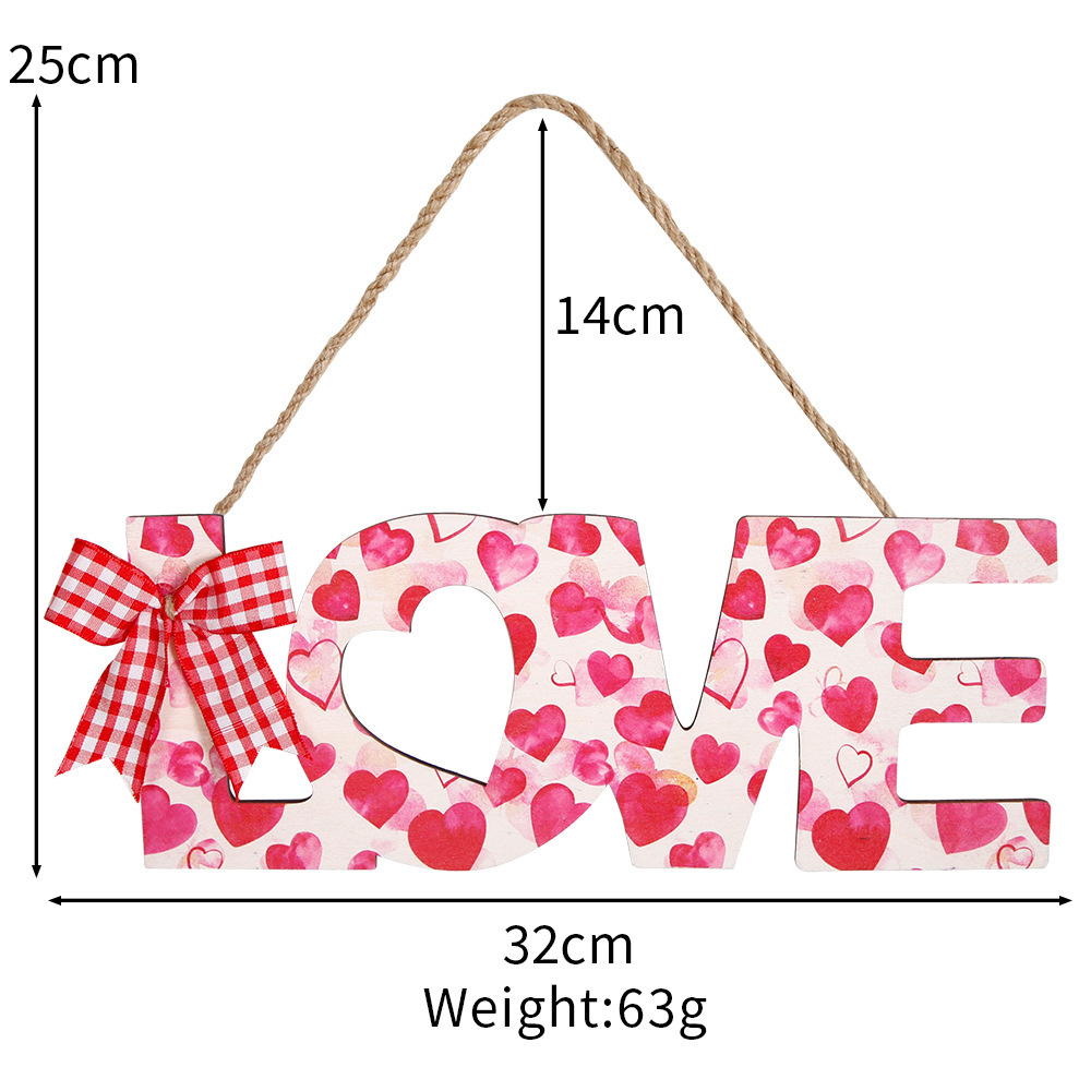 Día de San Valentín transfronterizo decoración de la pared del hogar amor cotización artesanía de madera colgante