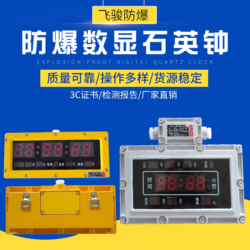 数显防爆石英钟 壁挂式防爆钟万年历危险区使用防爆钟表