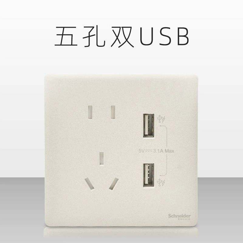 Double USB five-hole socket