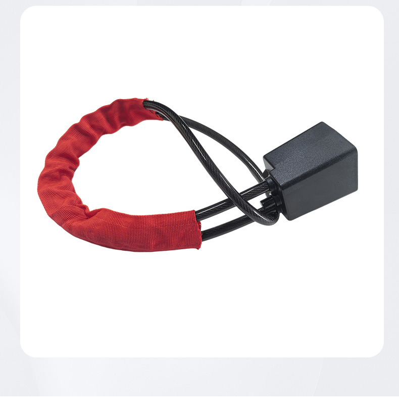 Steering Wheel Lock B-Level Lock Cylinder Car Control Panel Universal Seat Belt Buckle Lock Thick Steel Cable Car Anti-Theft Lock