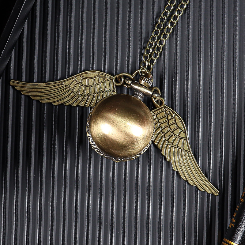Girl Student Children Boy Small Pendant Fine Necklace Retro Mechanical Watch Gold Flying Saucer Pocket Watch Souvenir