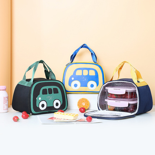 Cartoon car insulation bag lunch box cartoon handbag lunch with rice aluminum foil thickened waterproof lunch box bag lunch bag