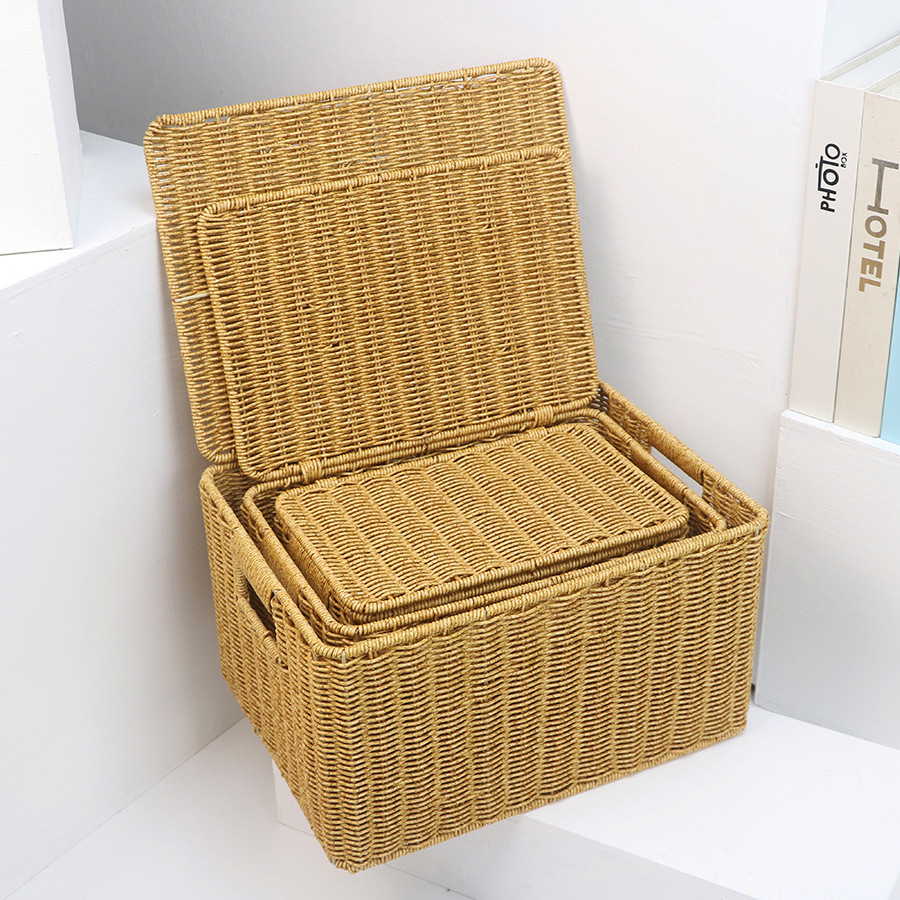 Large Capacity Desktop Storage Basket For Home Office Organisation_voghion.com