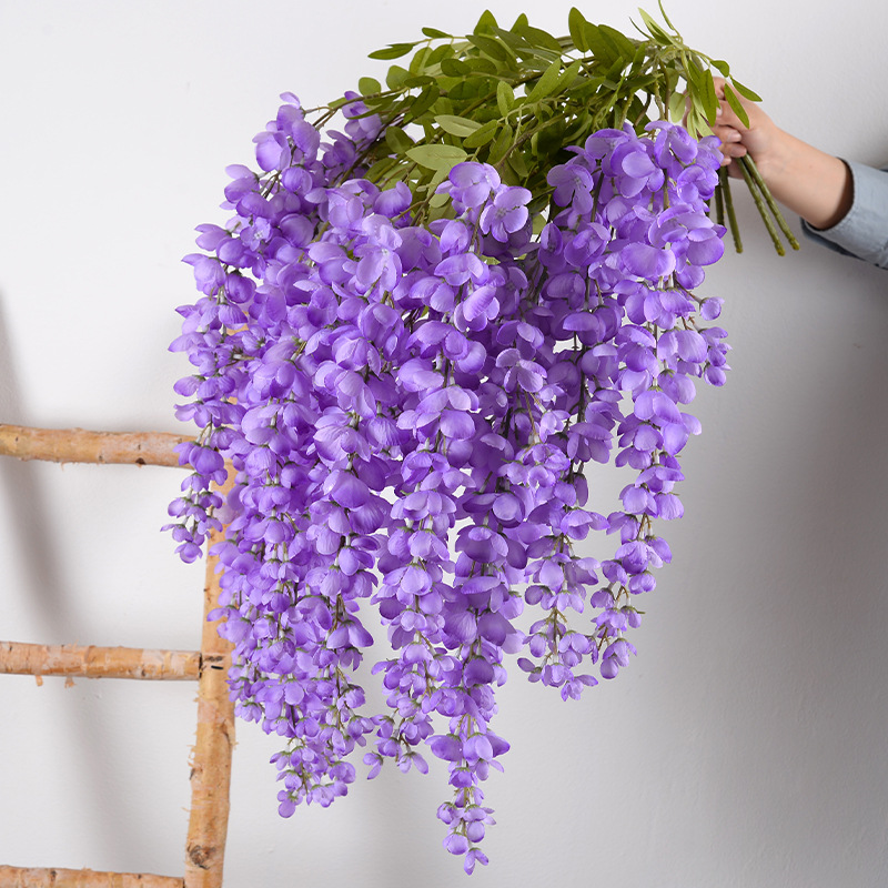 Simulación Able gigante wisteria línea de techo colgante flor de boda sala de bodas red diseño props de disparo