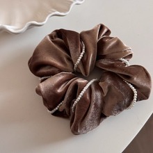 丝绒猪大肠发圈优雅缠绕珍珠发圈古风设计精致水钻高弹力马尾发圈