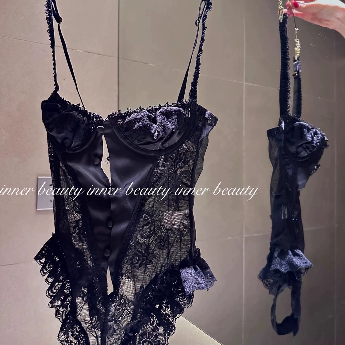 Нижнее белье, кружевная sexy пижама, милый униформа, кружевное платье, французский стиль