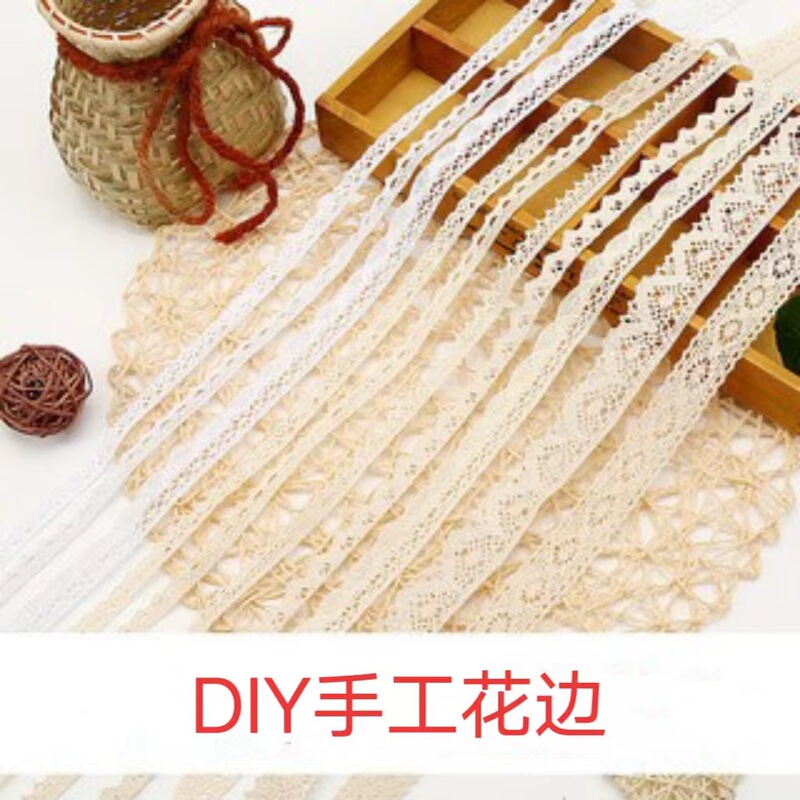 Cotton Thread Woven Wide Lace Accessories DIY Handmade Tablecloth Sofa Bedding Curtain Fabric Material