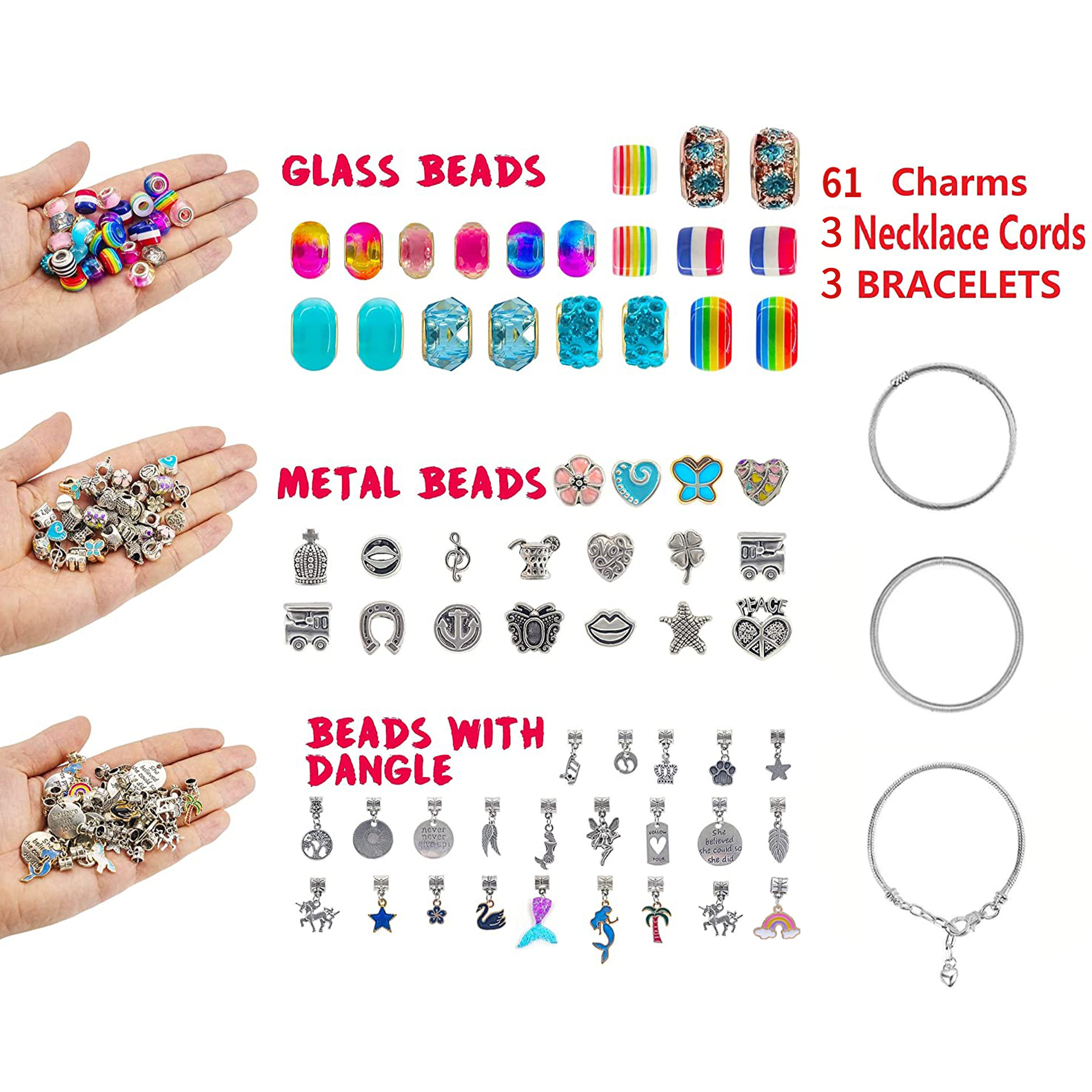 Amazon caja especial altura 1,8 cm esmalte colorido hecho a mano DIY niños pulsera traje unicornio caja de regalo