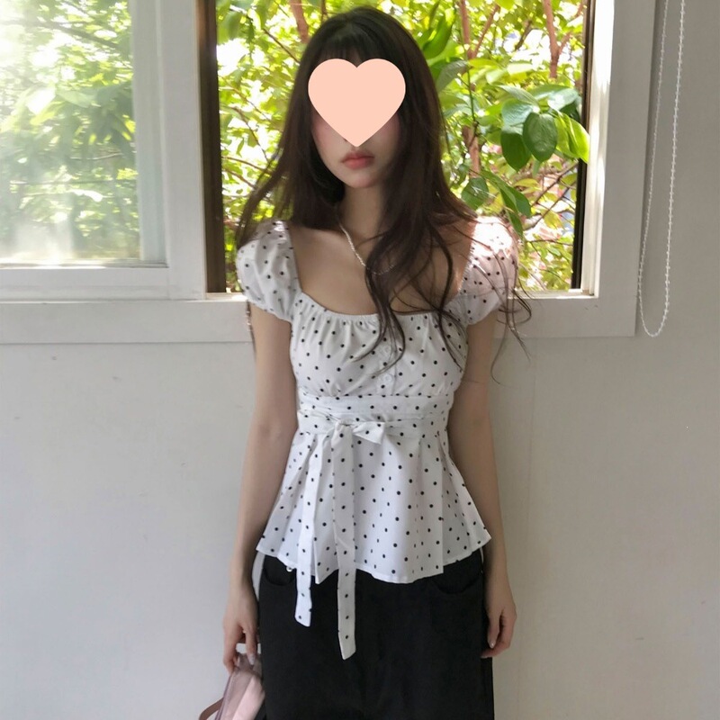 Sizes Have Been Updated. Korean-Style Niche Polka Dot Tie Bow Cute Youthful Doll Shirt Versatile Everyday Shirt Sizes Have Been Updated. Korean-Style Niche Polka Dot Tie Bow Cute Youthful Doll Shirt Versatile Everyday Shirt