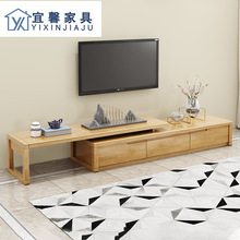 簡約新中式大中小戶型客廳伸縮實木電視櫃組合酒店機櫃工廠直銷
