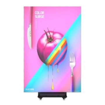 The GOB indoor P2.5 full-color three-fold advertising machine has a screen size of 1280mm (width) x 1920mm (height).