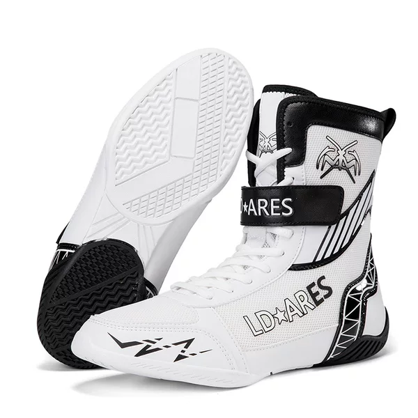 Factory Direct Sales of New Cross-Border High-Top Men's Training Fighting Wear-Resistant Wrestling Shoes, Non-Slip Lightweight Boxing Shoes