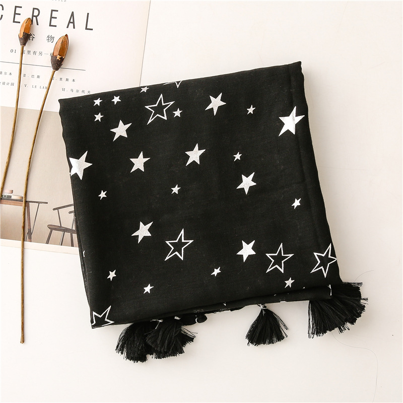 Wholesale Retro Black Five-pointed Star Tassel Shawl Nihaojewelry display picture 2