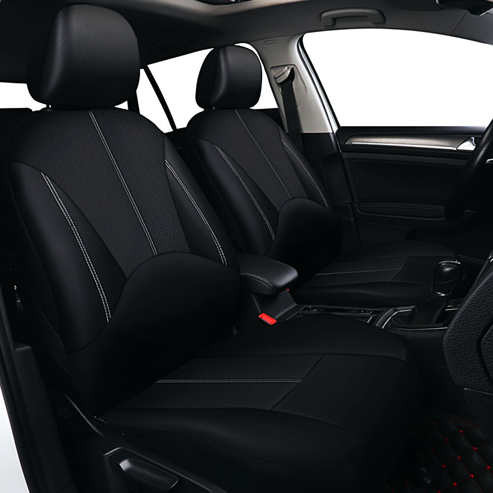 Mexico Russia Pu Perforated Leather Foreign Trade Cross-Border Amazon Car Seat Cover Spliced Leather Universal 5-Seater