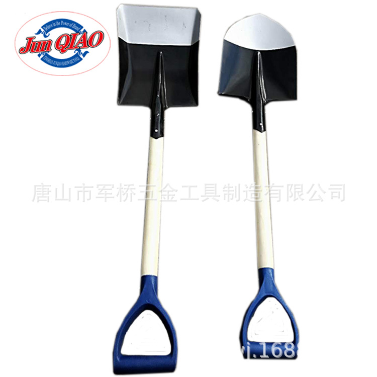 Fábrica al por mayor espesación de acero manganeso pala cuadrada pala pequeña pala de excavación de tierra agricultores usuarios de pala de mango de madera exterior