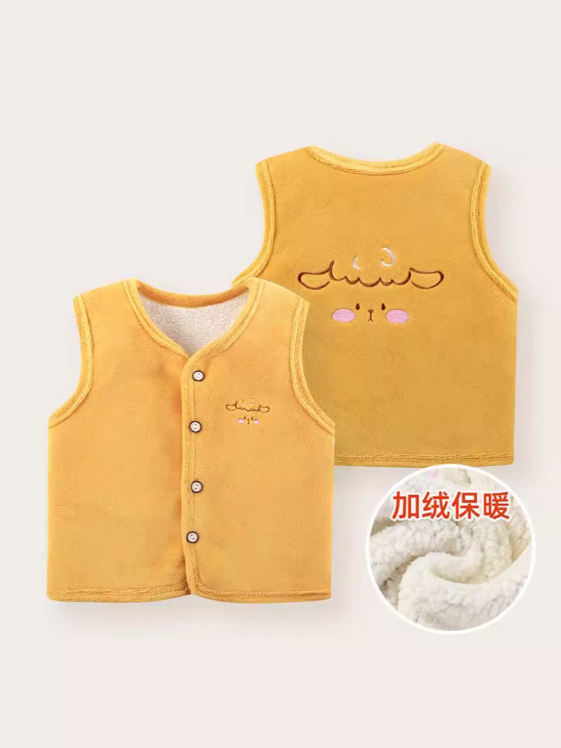 【Liquidación】Chaleco de lana para niños para otoño e invierno, cárdigan grueso para bebés, chaqueta cálida bordada para niños y niñas.