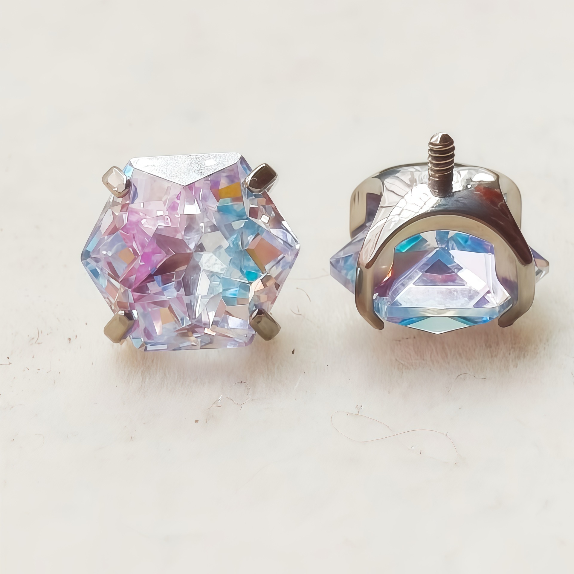 Labret piercing jewelry detail image