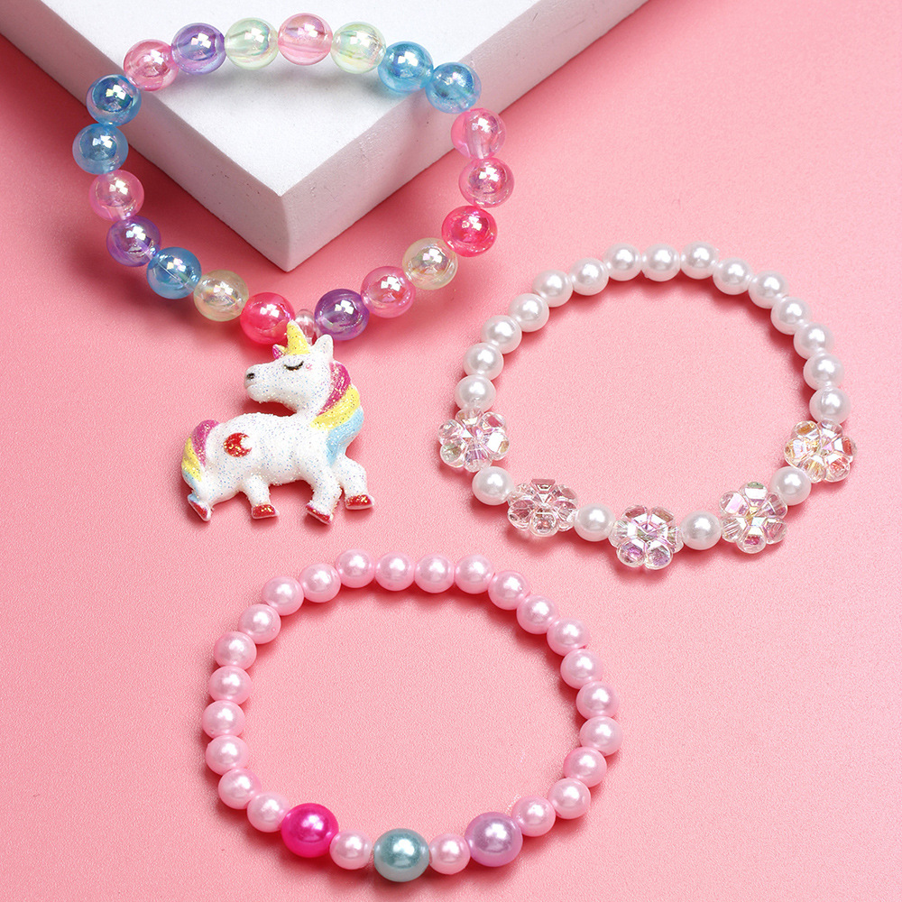 Cute Unicorn Plastic Beaded Bracelets