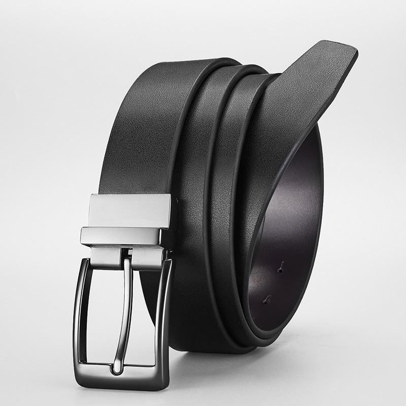 New Rotatable Pin Buckle Double-Sided For Men Genuine Leather High-End Urban Casual Belt Trendy_voghion.com