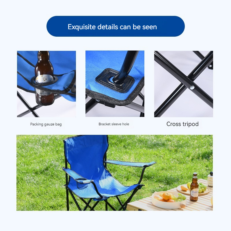 Al Aire Libre silla plegable camping respaldo portátil mesa y silla camping pesca plegable taburete reposabrazos Silla de playa al por mayor