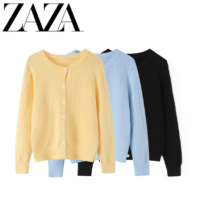 ZAZA estilo europeo al por mayor estilo de moda de mujer estilo de diseño casual estilo cardigan de color sólido suéter