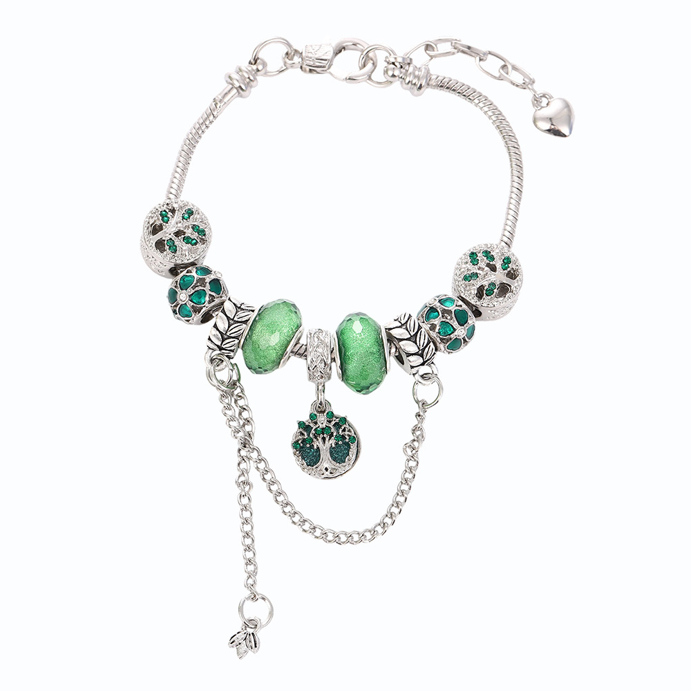 (Cross-border trading), copper bracelet with zircon, children's fashionable accessory, pendant, chain, light luxury style, DIY 5