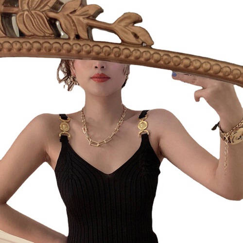 Knit V-neck sleeveless strapless summer outerwear top for women, suitable for layering, slimming, versatile, base layer, off-shoulder women's top