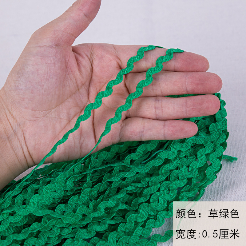 Cinta de polipropileno con diseño de ondas en forma de S, en stock, para accesorios de ropa hechos a mano, cinta marinera, encaje decorativo para cortinas de sofá.