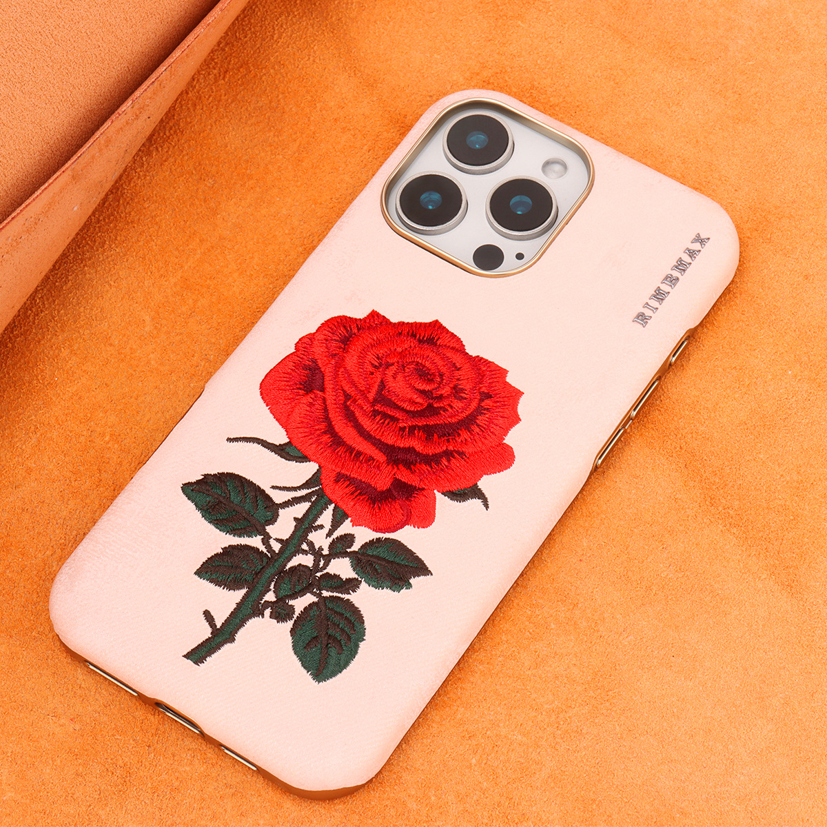 Ốp lưng iPhone 16 Pro Max thêu hoa hồng mạ điện sang trọng, chống sốc viền dày — Màu đen, Màu đỏ, Màu hồng, Màu xám chi tiết 12