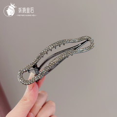 发饰金属水钻手工彩绘金色女生碎发洗澡盘发抓夹成人发夹批发