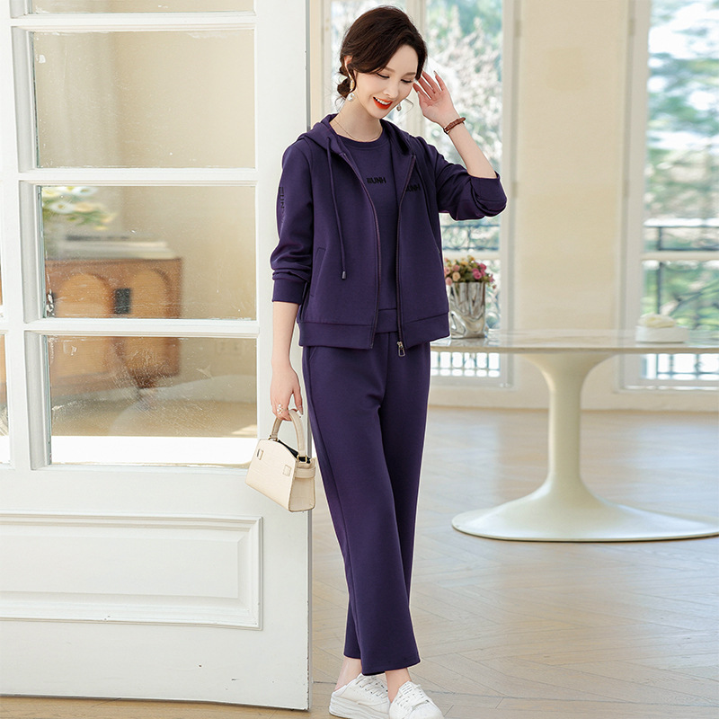 Mom's Autumn Casual Sweatshirt Jacket Suit Middle-Aged and Elderly New Style Slim Cardigan Age-Reducing Suit
