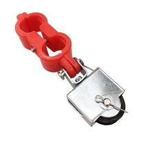 半塑料吊線滑輪電動葫蘆滑車鋼絲繩雙孔電纜鐵輪軸承拖線滑輪