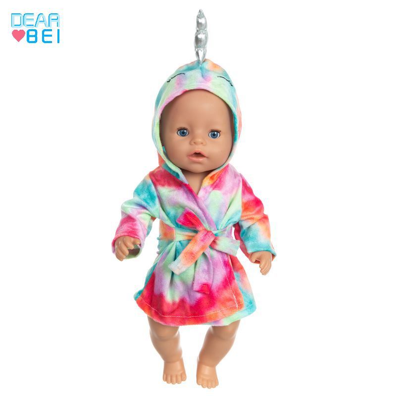 Q18-879 扎染彩独角兽睡袍 (3)