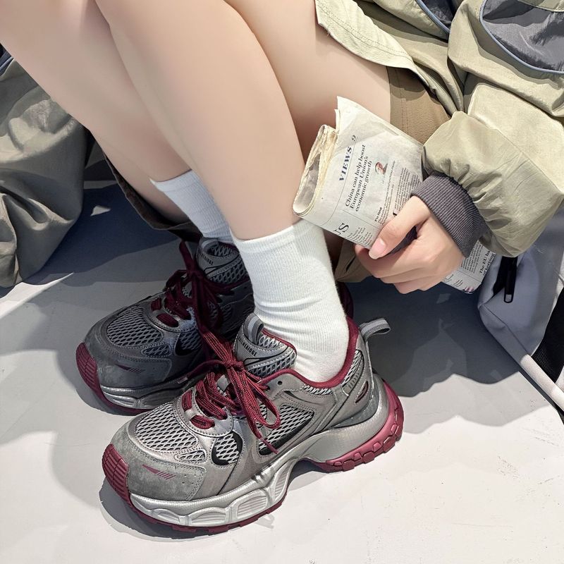 真皮老爹鞋女2025秋季爆款百搭厚底网红超火显脚小众运动休闲鞋潮|undefined