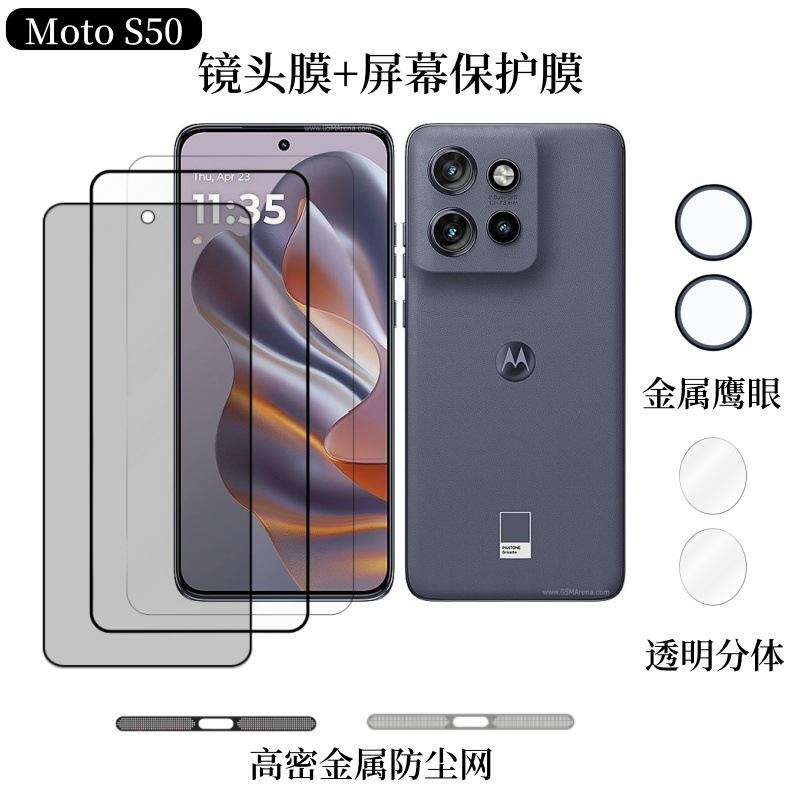 Aplicable a MOTO S50 película protectora de pantalla de teléfono móvil metal ojo de halcón AR lente de aumento de lente película de cabeza separación red transparente a prueba de polvo