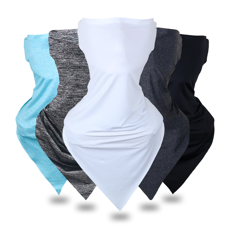 Ice Silk Sunscreen Mask Protective Cycling Mask Neck Gaiter Unisex Face Towel Triangle Scarf Outdoor Face Cover for Cycling