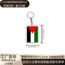 亚克力世界各国新加坡美国国旗挂件 自由女神站牌英国钥匙扣圈链