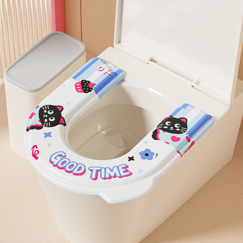 Half pack U-shaped toilet mat 4.5mm [Love Cat]