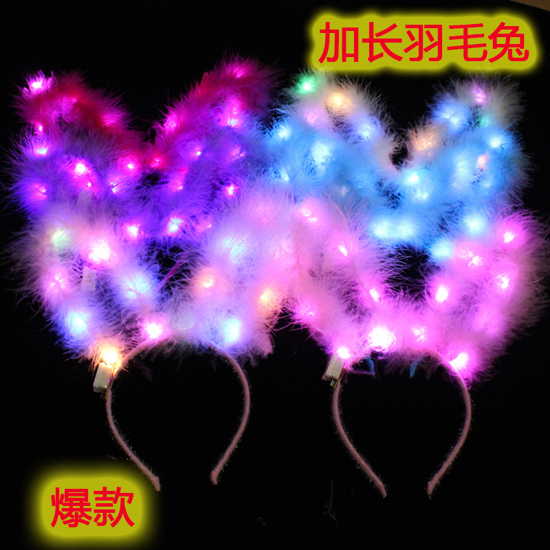 Luminoso Fox diadema Fox felpa Orejas de conejo orejas de gato horquilla bar concierto puesto diadema luminosa