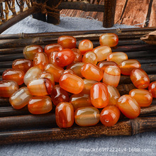 原矿玛瑙桶珠红玛瑙串珠玉髓隔珠南红籽料散珠DIY佛珠手链配饰