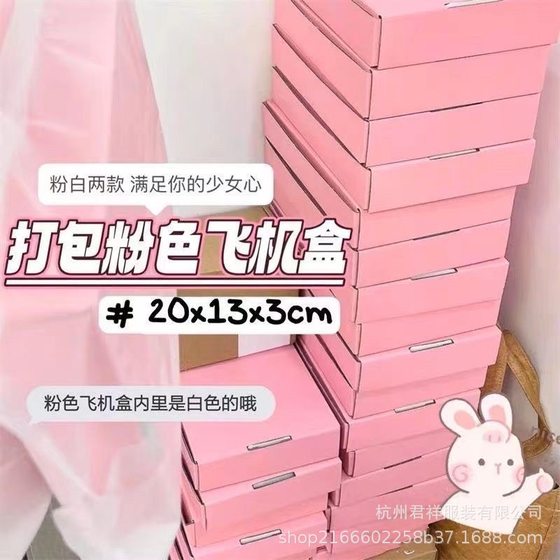 Packaging Foldableing Airplane Box White Pink Logistics Packaging Box Blogger's Same Style Small Card Handbook Packaging Carton
