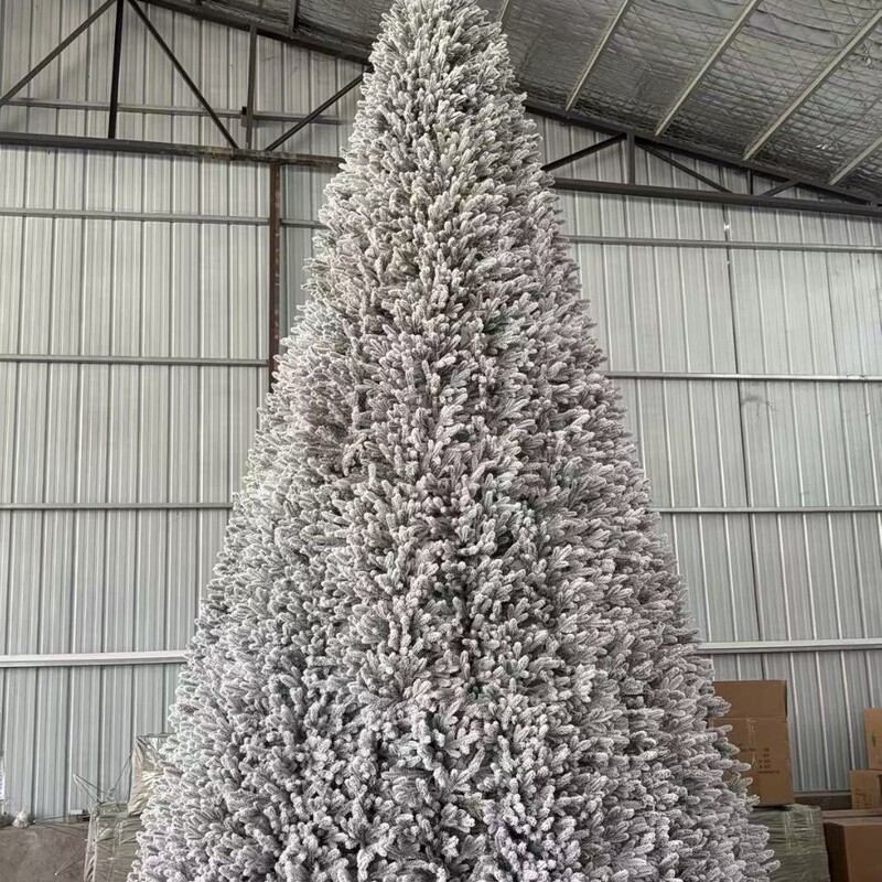 3m to 60m Frame Christmas Tree Flocking Christmas Tree Led Light-Up Christmas Tree