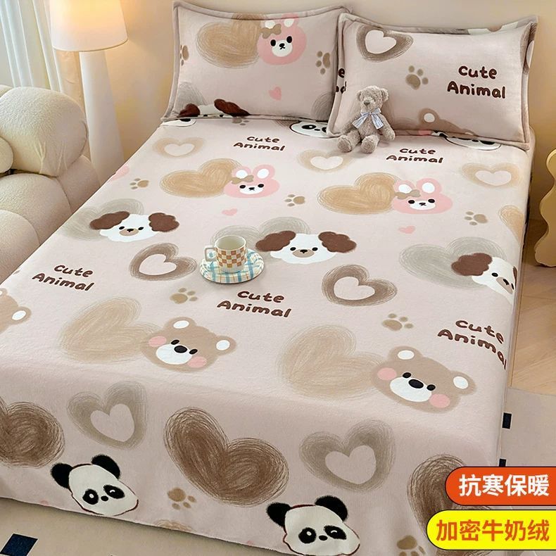 Invierno leche de lana de coral sábanas de lana de una sola pieza brida de manta de peluche dormitorio una sola persona gruesa manta de peluche cálida