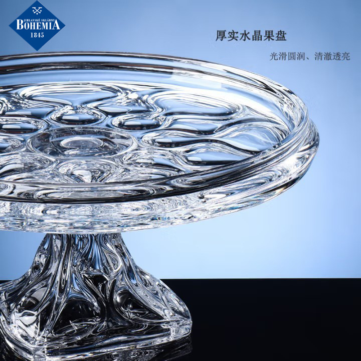 Plato de frutas de cristal sin plomo importado de República Checa, decoración para sala de estar, frutero, plato de aperitivos de estilo europeo, plato de frutas de estilo europeo image 4