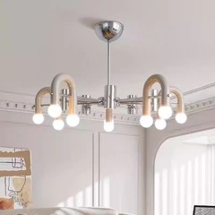 フレンチ北欧リビングシャンデリアクリーム風メインライト個性モダンシンプル寝室ダイニングデザイン感