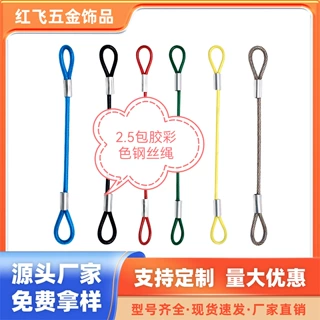 定制2.5MM包胶钢丝绳灯具吊绳保险绳端子钢丝绳户外彩色钢丝拉绳