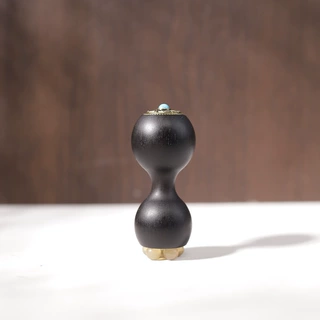 紫光檀按摩器眼部点穴专用脸部按摩通用经络紫光檀羊角款拨筋棒
