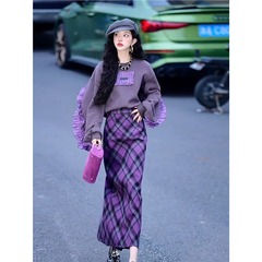 深圳南油早秋套装女2025新款休闲减龄超火高级感卫衣半身裙两件套