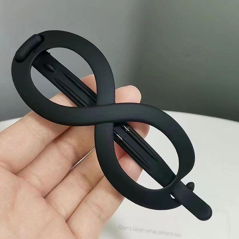 磨砂夾子頭飾女氣質後腦勺盤發扣夾時尚8字髮夾馬尾發扣發卡PC料