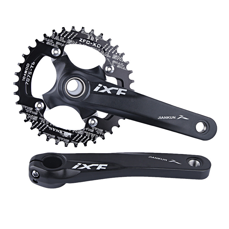 Bicicleta de montaña hueco integrado placa de diente manivela central modificación placa única 32 34 36 38t placa de diente positivo y negativo